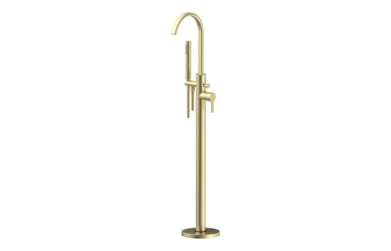 Esther Floor Standing Bath/Shower Mixer - Brushed Brass