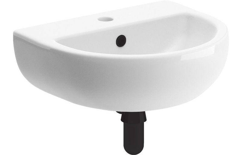 Taylor 450x400mm 1TH Cloakroom Basin & Black Bottle Trap