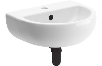 Taylor 450x400mm 1TH Cloakroom Basin & Black Bottle Trap