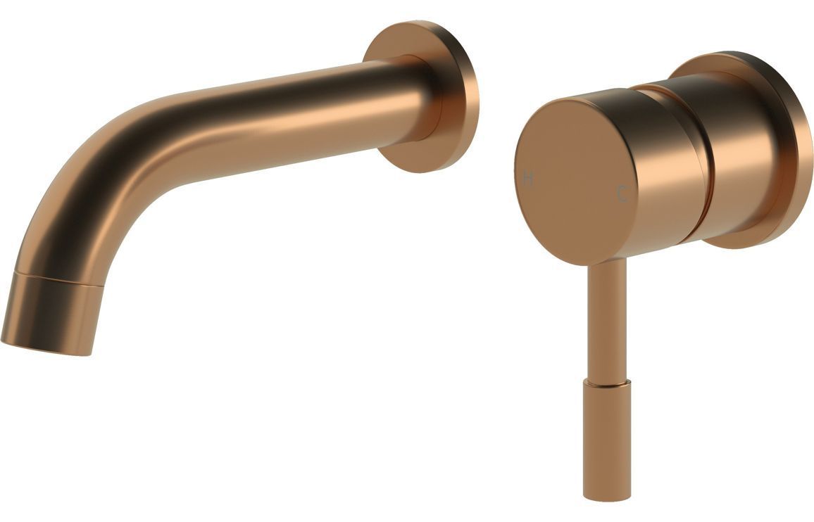 Polly 155mm Wall Mounted Basin Mixer - Brushed Bronze