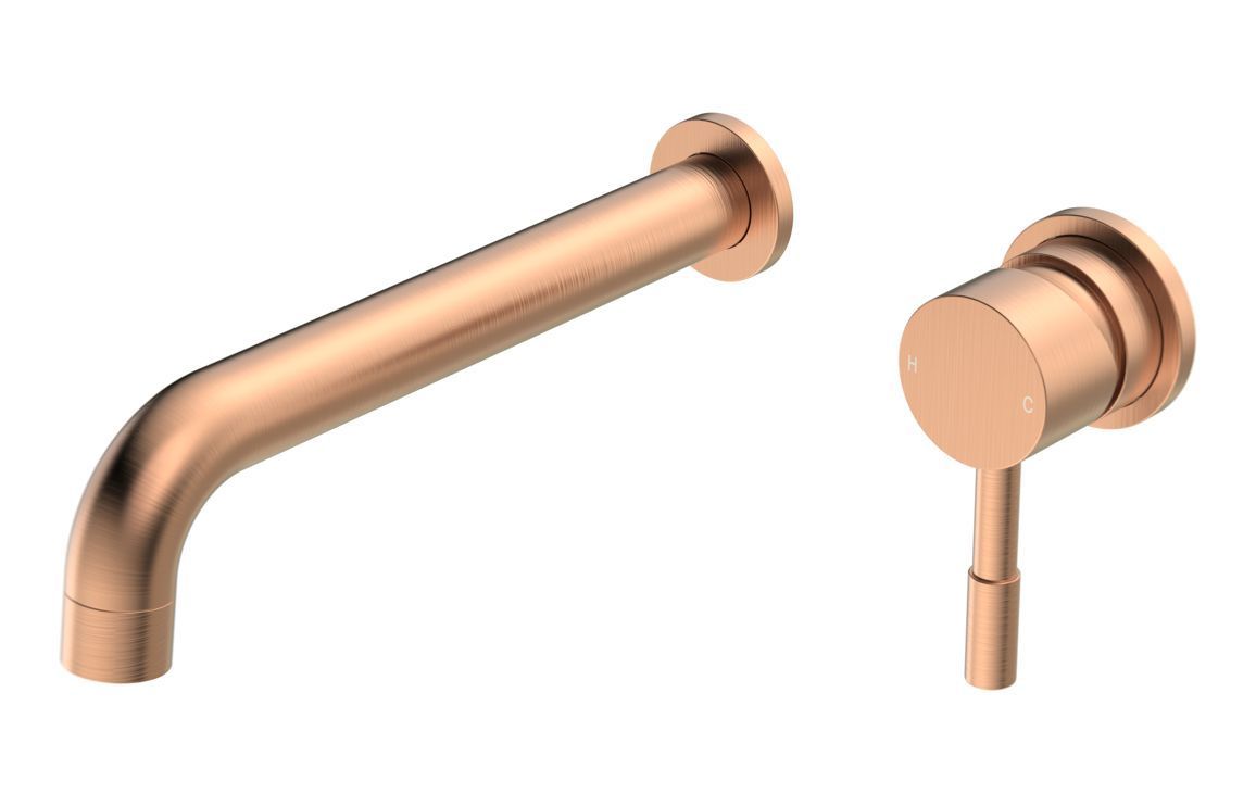 Polly 220mm Wall Mounted Basin Mixer - Brushed Bronze
