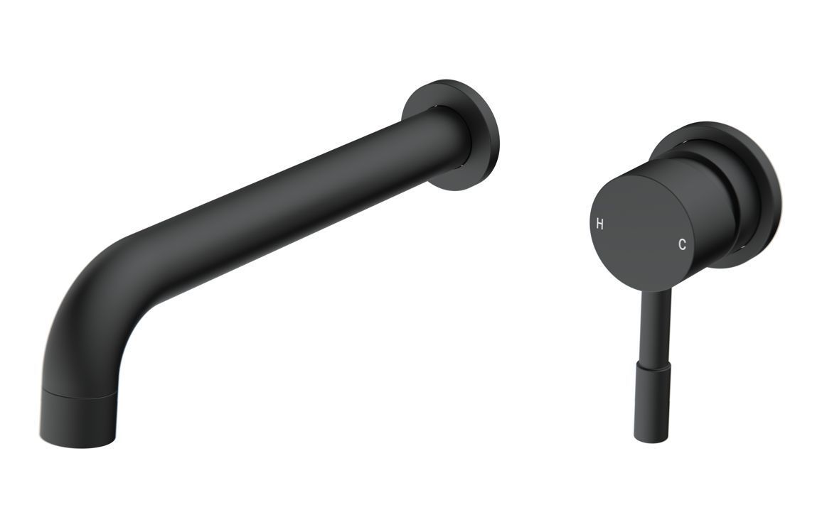 Polly 220mm Wall Mounted Basin Mixer - Matt Black