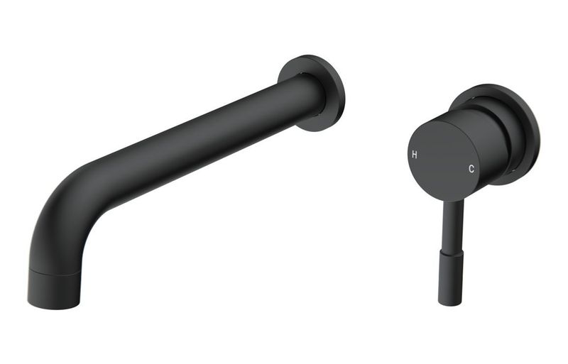 Polly 220mm Wall Mounted Basin Mixer - Matt Black