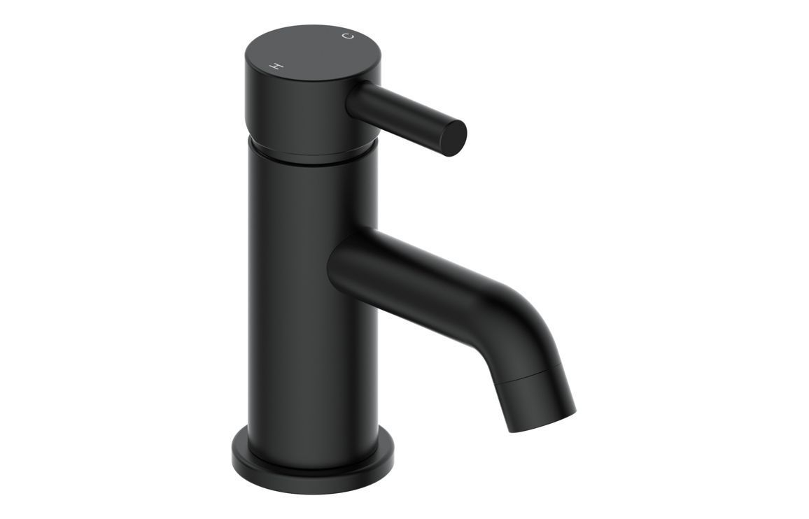 Polly Cloakroom Basin Mixer & Waste - Matt Black
