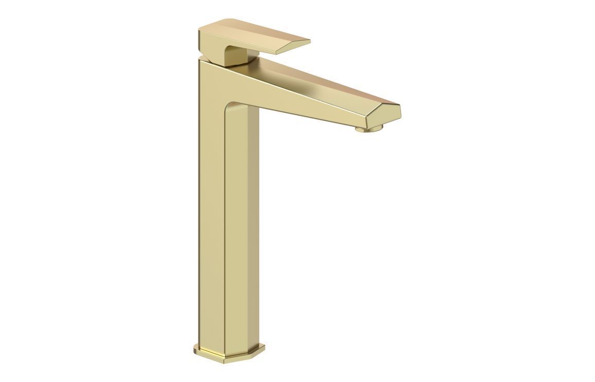 Ross Tall Basin Mixer - Brushed Brass