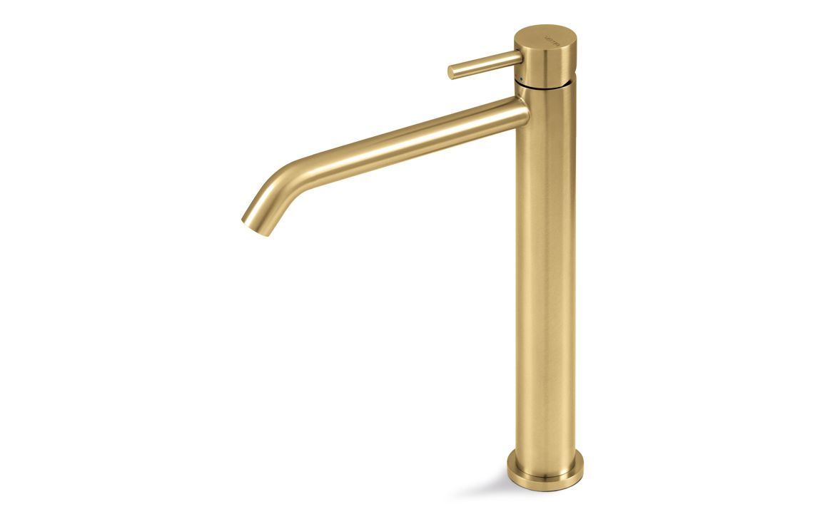 Vema Tiber Tall Basin Mixer - Brushed Brass