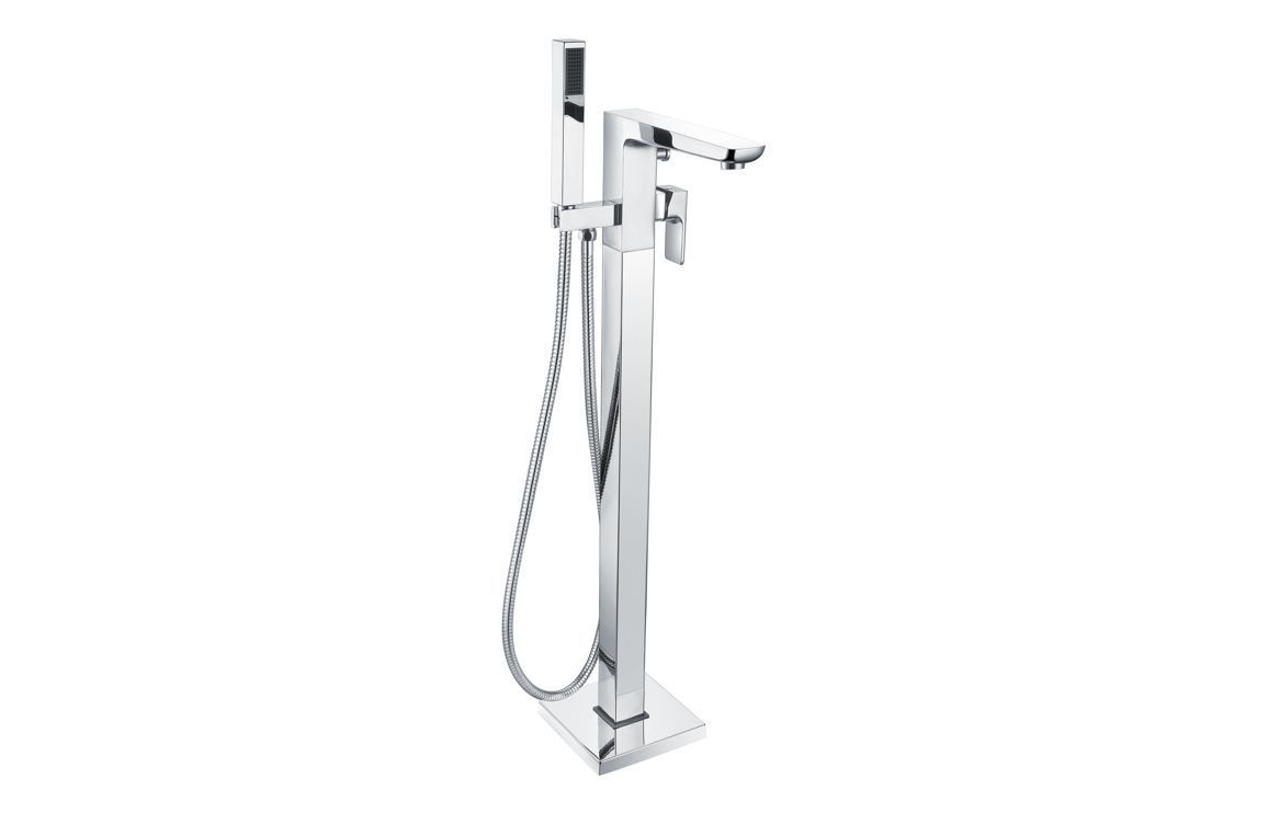 Berta Floor Standing Bath/Shower Mixer - Chrome