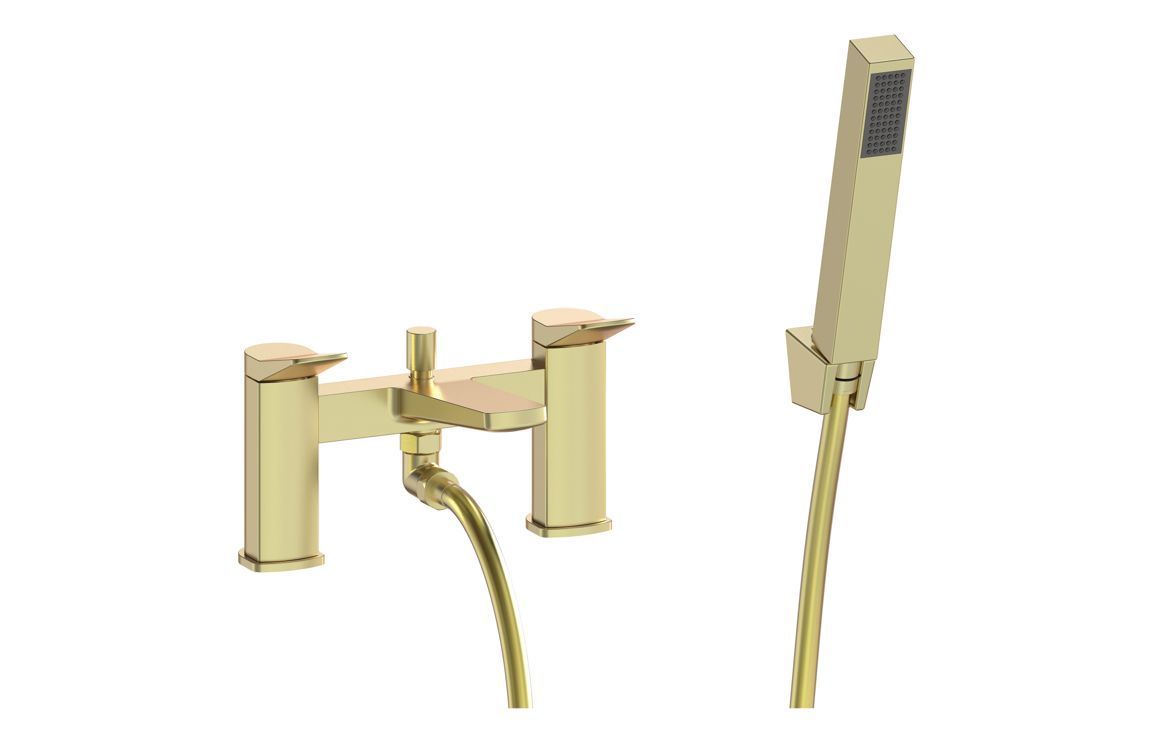 Naomi Bath/Shower Mixer & Bracket - Brushed Brass