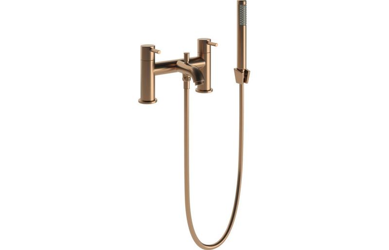 Polly Bath/Shower Mixer & Bracket - Brushed Bronze