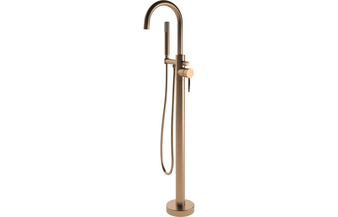 Polly Floor Standing Bath/Shower Mixer - Brushed Bronze