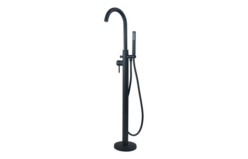 Polly Floor Standing Bath/Shower Mixer - Matt Black