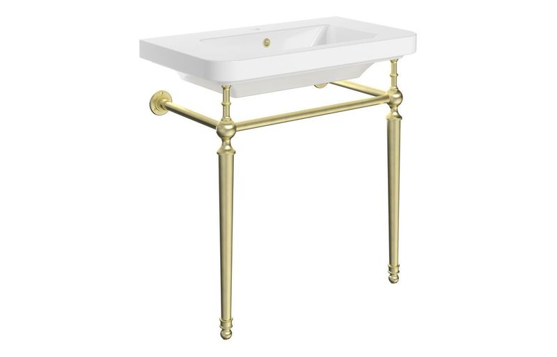 Cerys 810mm 1TH Console Basin - Brushed Brass