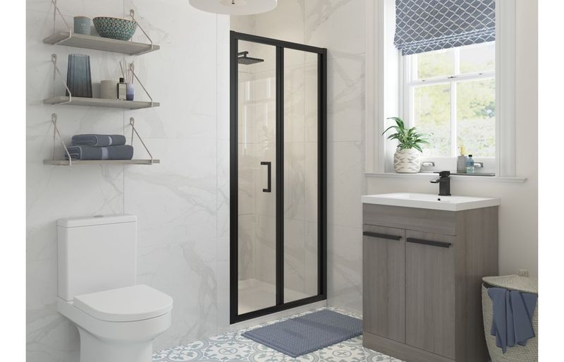 Cleopatra 760mm Bi-fold Door - Matt Black