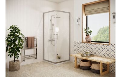 Cleopatra Easy-Fit 760mm Corner Entry Door - Chrome