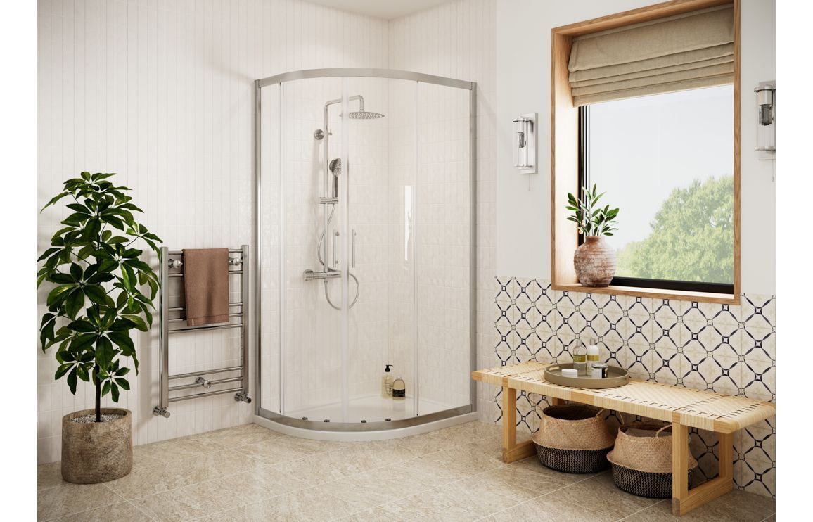 Cleopatra Easy-Fit 1000x800mm 2 Door Offset Quadrant - Chrome