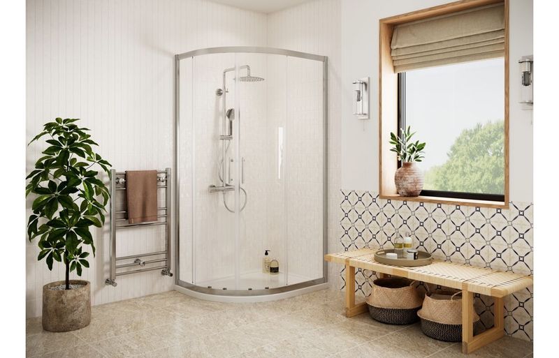 Cleopatra Easy-Fit 1200x800mm 2 Door Offset Quadrant - Chrome