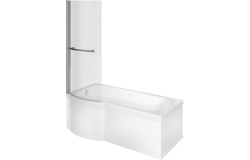 Christine P Shape 1700x850x560mm 0TH Shower Bath Pack (LH)