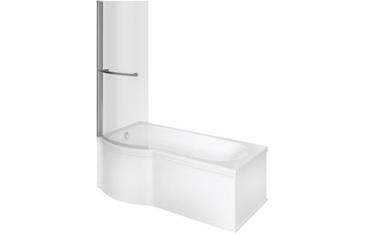 Christine P Shape 1700x850x560mm 0TH Shower Bath Pack (LH)