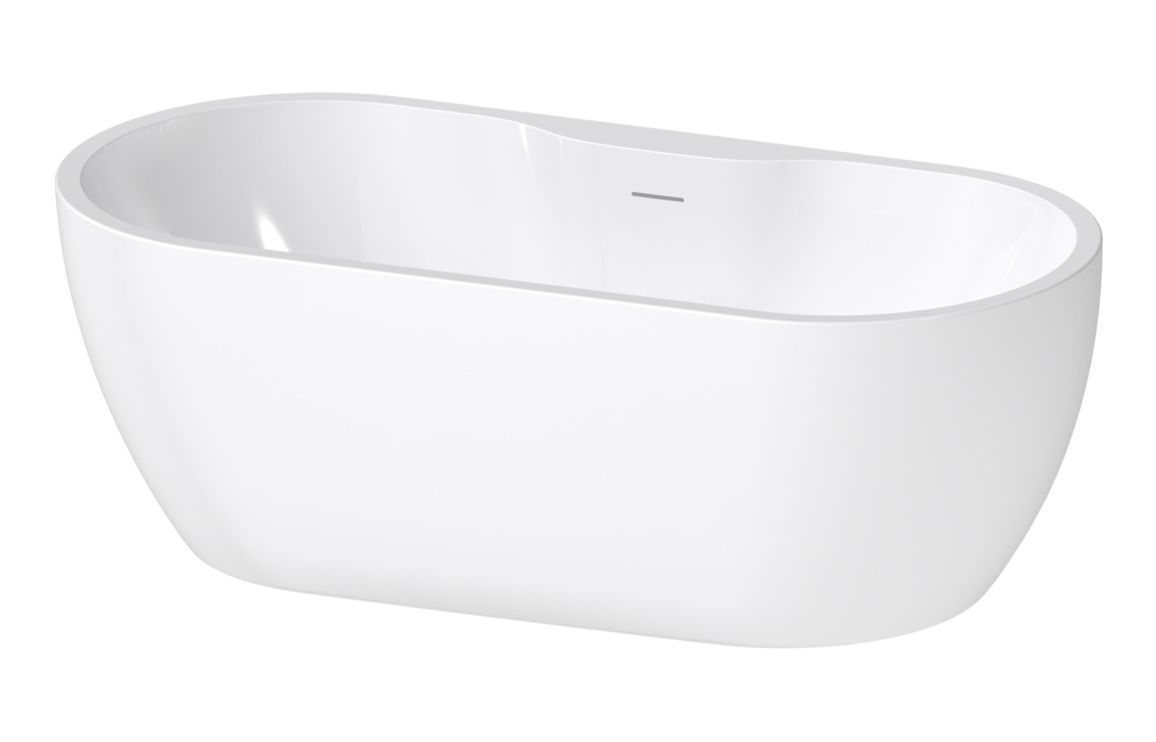 //2Go Freestanding 1650x745x580mm 0TH Bath - Gloss White