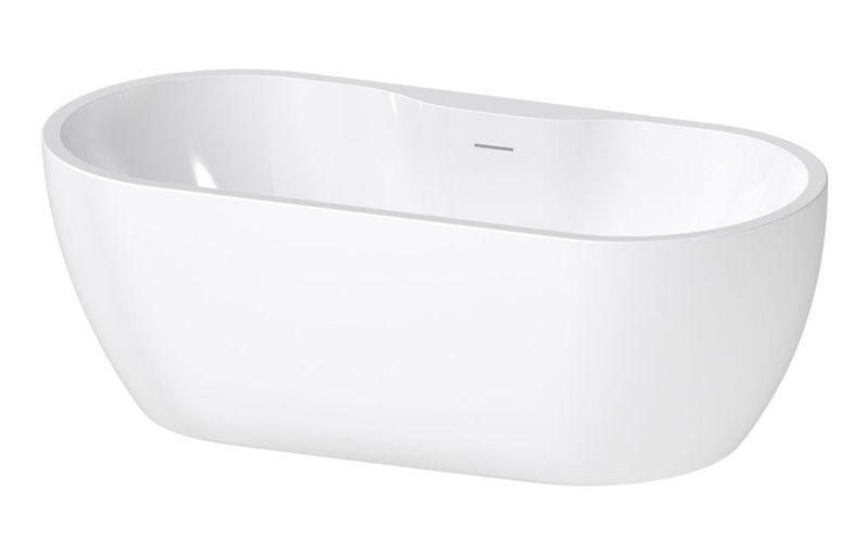 //2Go Freestanding 1650x745x580mm 0TH Bath - Gloss White
