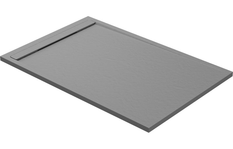30mm Slate 1400x800mm Rectangular Tray & Waste - Grey