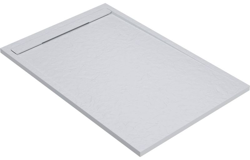 30mm Slate 1200x800mm Rectangular Tray & Waste - White