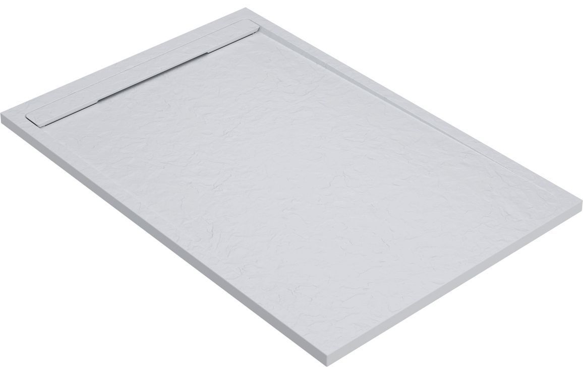 30mm Slate 1700x800mm Rectangular Tray & Waste - White