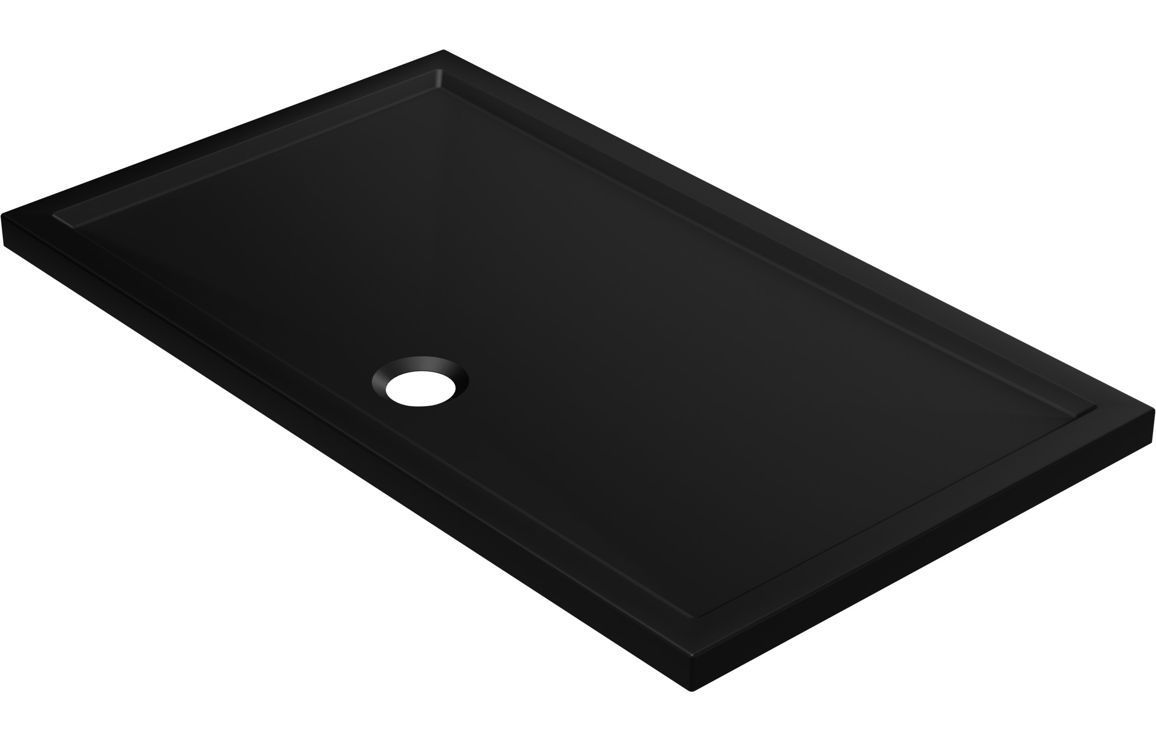 40mm Low Profile 1200x800mm Rectangular Tray & Waste - Matt Black