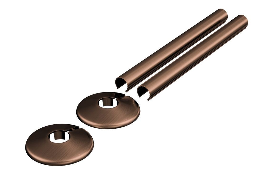 180x18mm Radiator Pipe Sleeves - Brushed Bronze