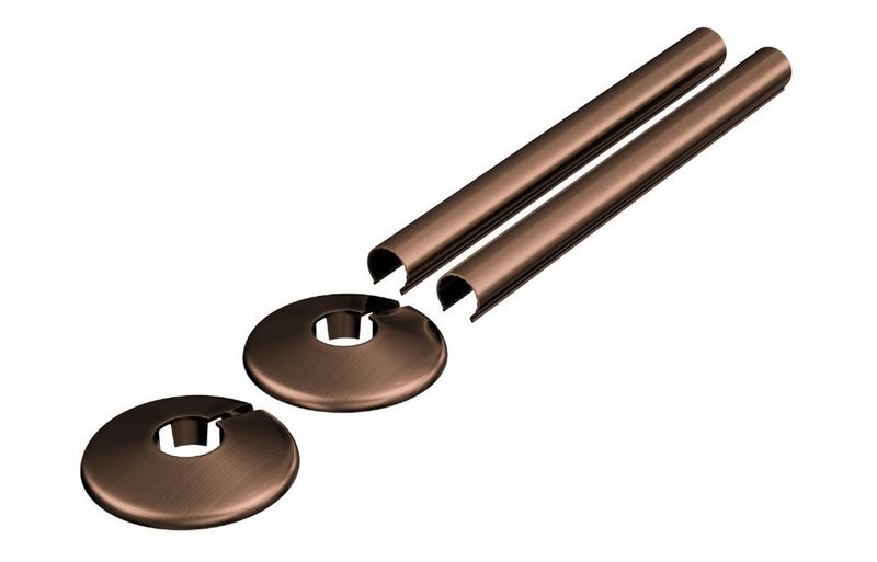 180x18mm Radiator Pipe Sleeves - Brushed Bronze