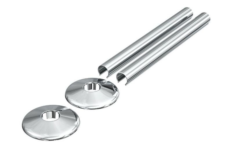 180x18mm Radiator Pipe Sleeves - Chrome