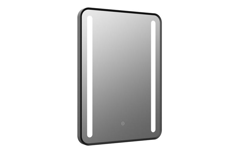 Frankie 500x700mm Rounded Front-Lit LED Mirror - Black