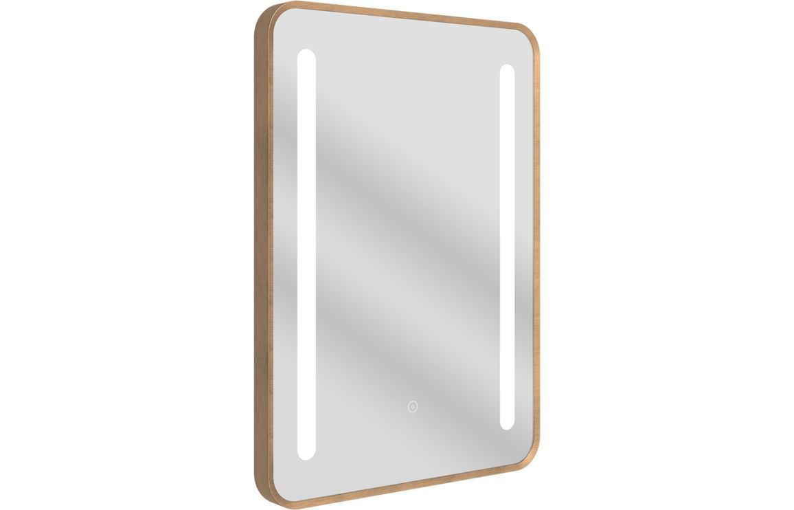 Frankie 500x700mm Rounded Front-Lit LED Mirror - Brushed Bronze