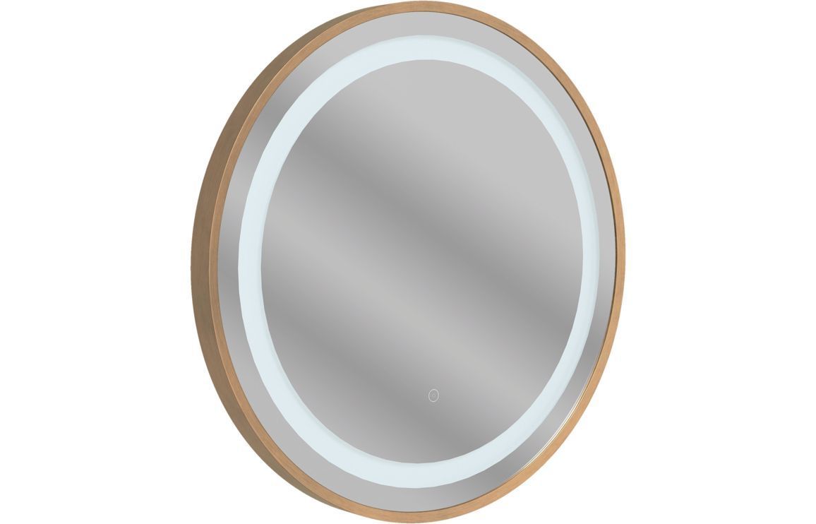 Hannah 600mm Round Front-Lit LED Mirror - Brushed Bronze