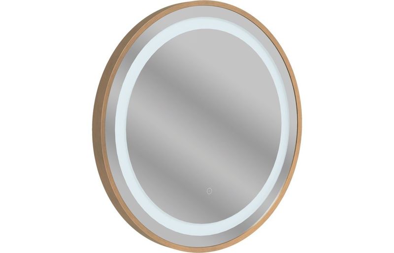 Hannah 600mm Round Front-Lit LED Mirror - Brushed Bronze