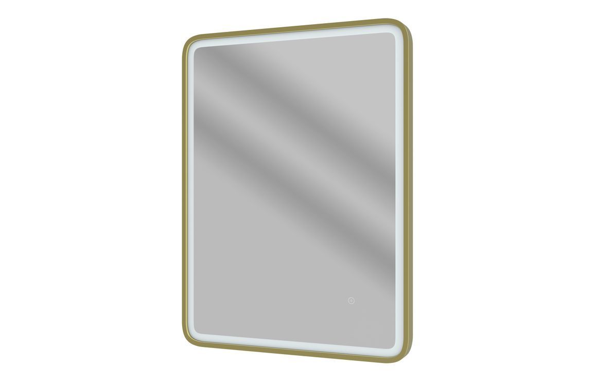Katrina 600mm Rectangle Front-Lit LED Mirror - Brushed Brass