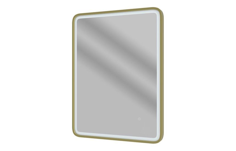 Katrina 600mm Rectangle Front-Lit LED Mirror - Brushed Brass