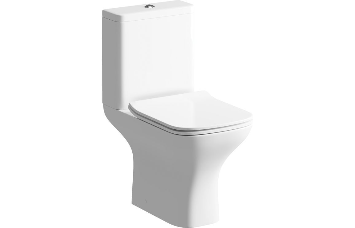 Chloe Rimless Comfort Height Close Coupled Open Back WC & Slim Soft Close Seat