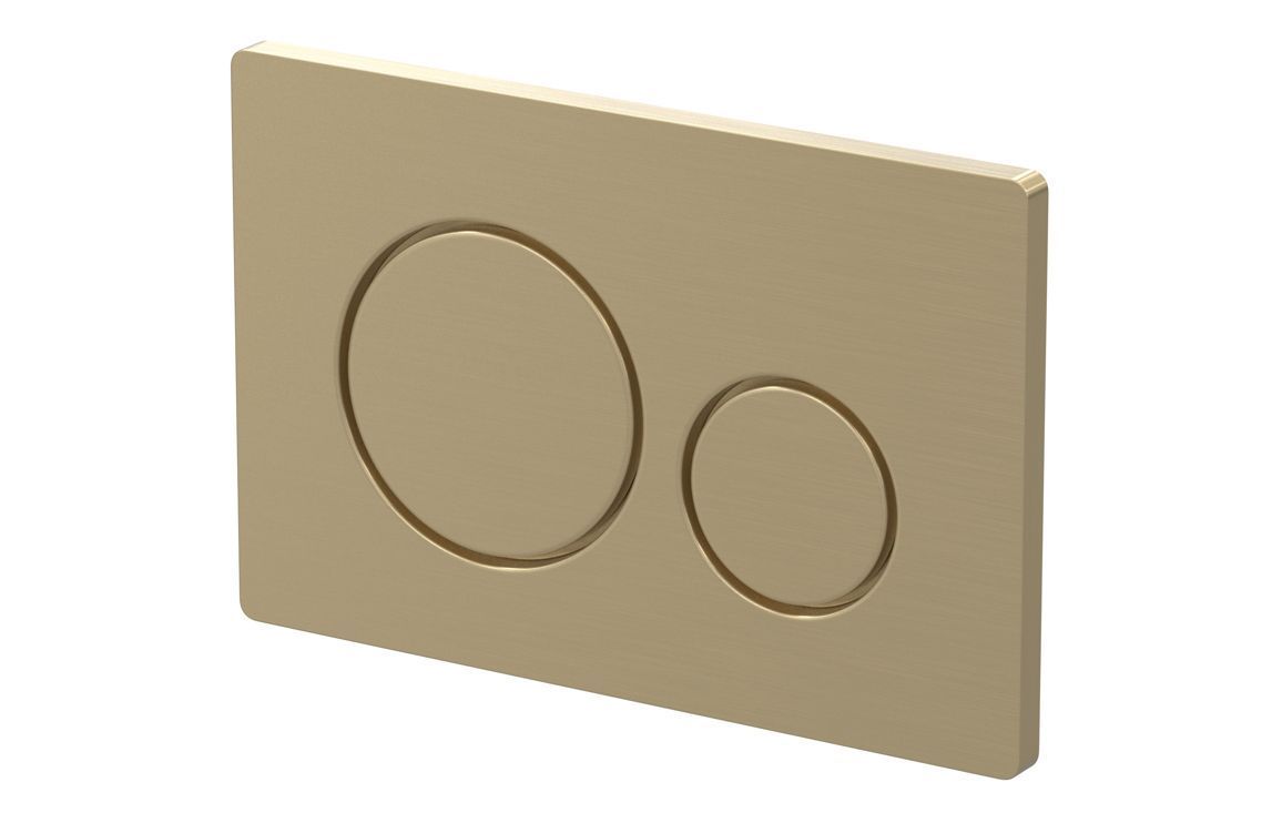 Round Push Button Flushplate - Brushed Brass