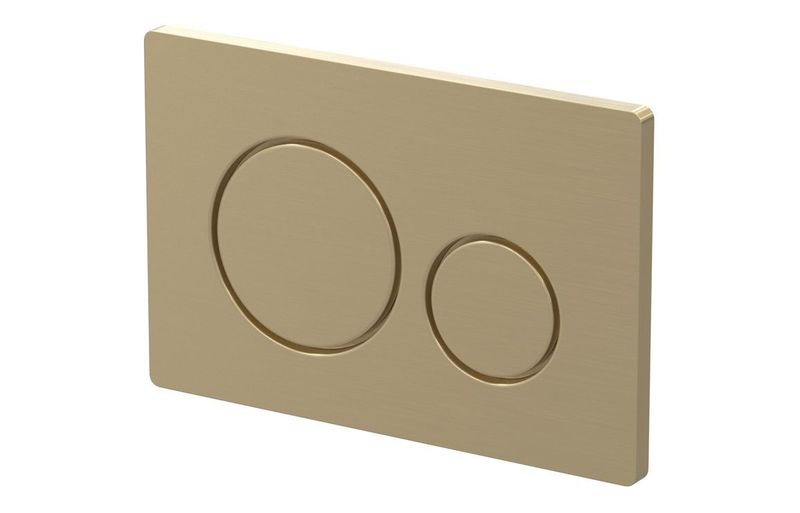 Round Push Button Flushplate - Brushed Brass