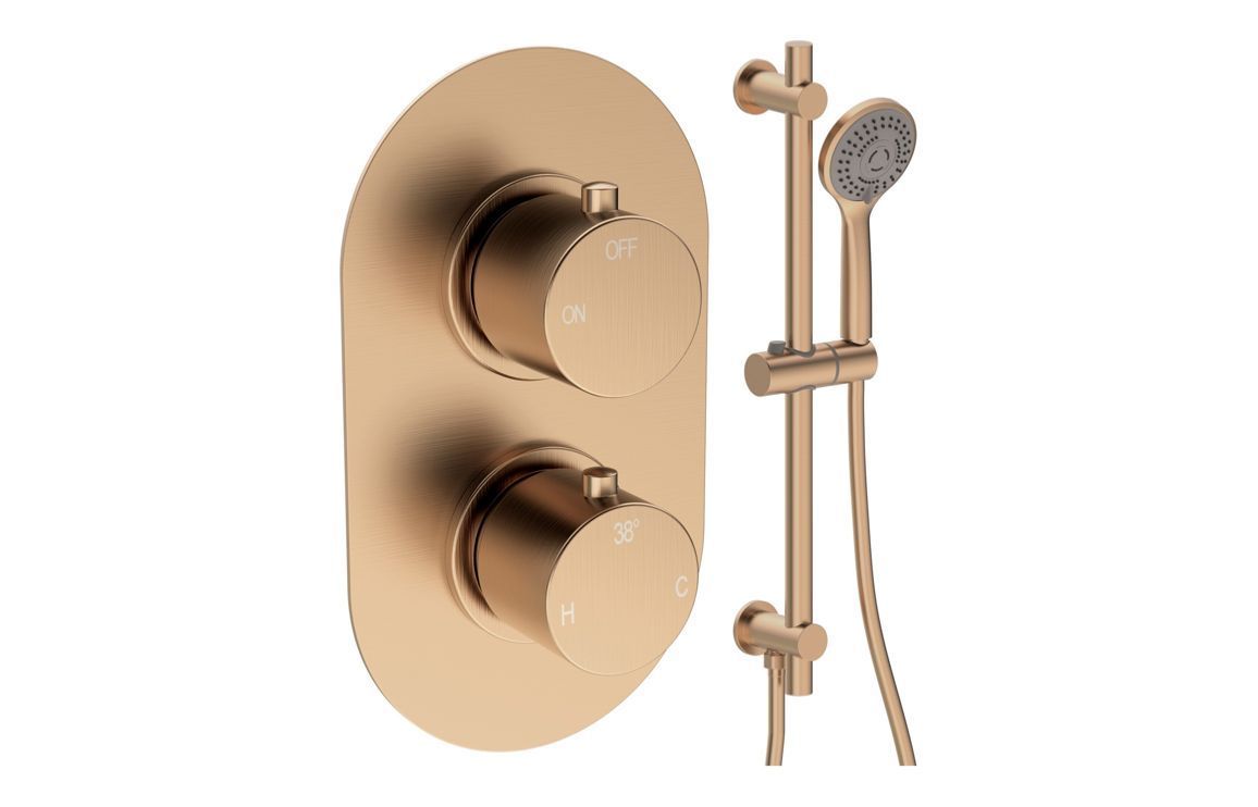 Austin Round Shower Valve & Kit Pack 2 - Brushed Bronze