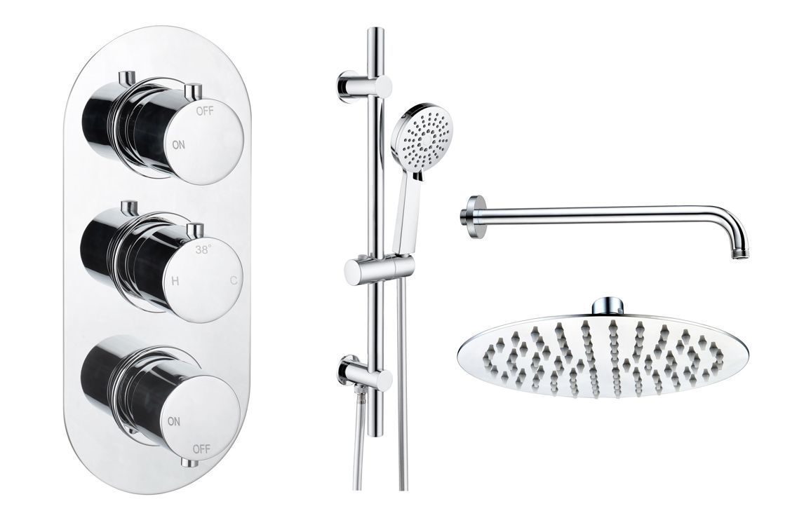 Austin Round Shower Valve & Kit Pack 3 - Chrome