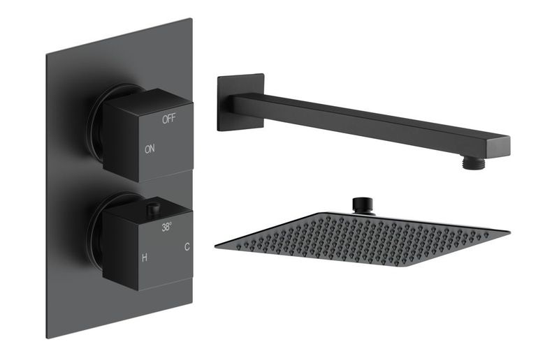 Corey Square Shower Valve & Kit Pack 1 - Matt Black Corey Square Shower Valve & Kit Pack 1 - Matt Black