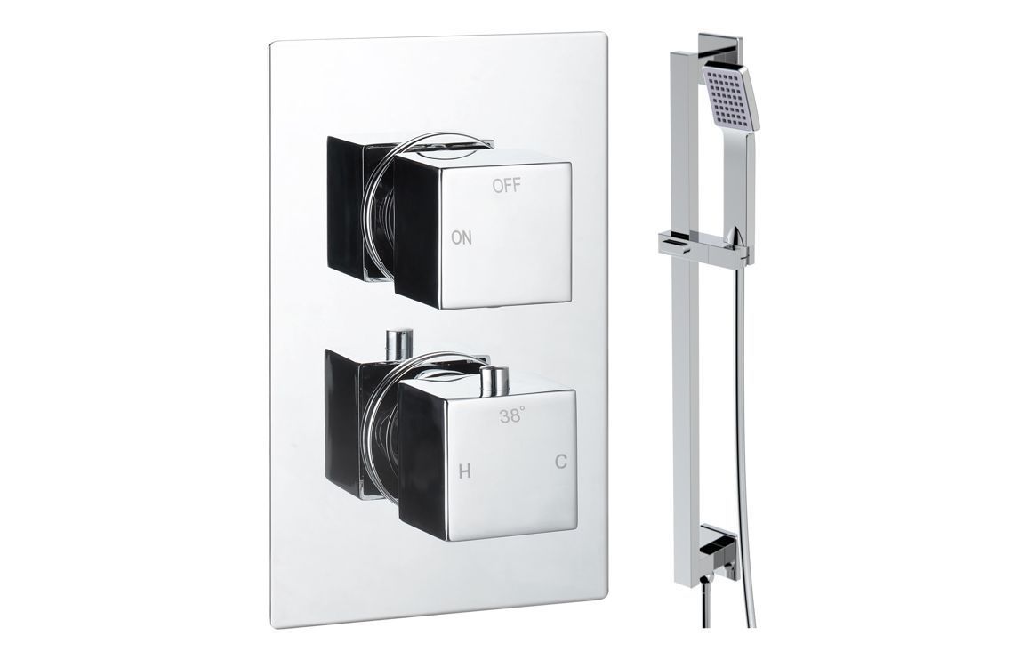 Corey Square Shower Valve & Kit Pack 2 - Chrome