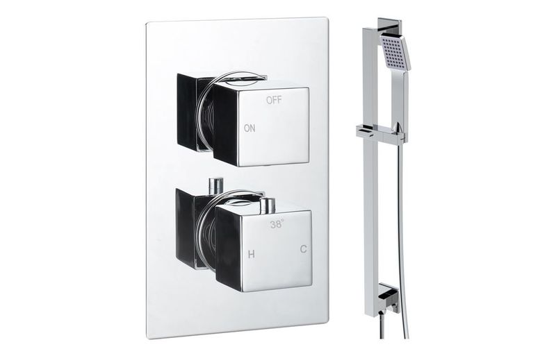 Corey Square Shower Valve & Kit Pack 2 - Chrome Corey Square Shower Valve & Kit Pack 2 - Chrome