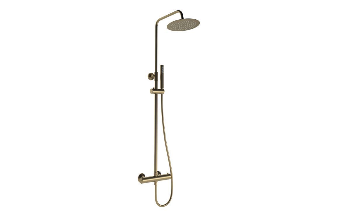 Austin Round Thermostatic Bar Mixer w/Riser Kit - Brushed Bronze