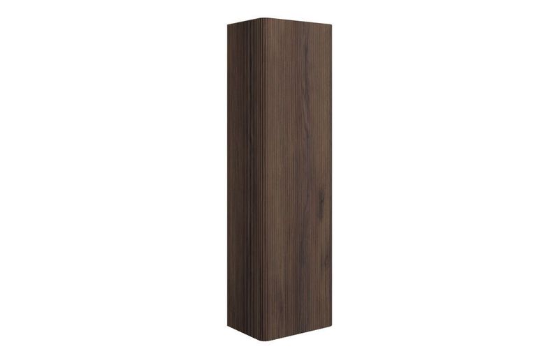Karly 350mm Wall Hung 1 Door Tall Unit - Textured Walnut