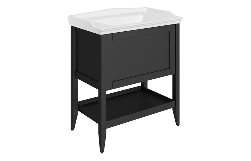 Diana 800mm Floor Standing 1 Drawer Basin Unit w/Basin - Matt Anthracite