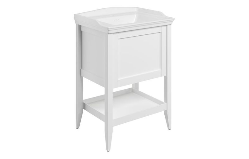Diana 650mm Floor Standing 1 Drawer Basin Unit w/Basin - Matt White