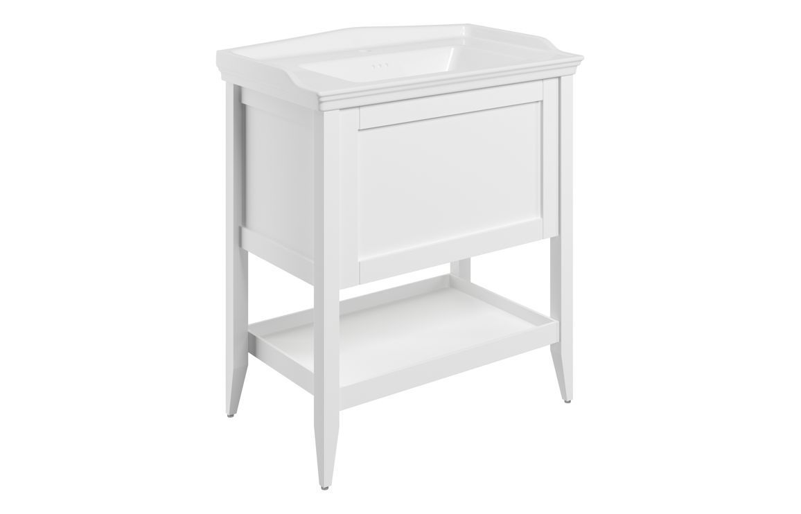 Diana 800mm Floor Standing 1 Drawer Basin Unit w/Basin - Matt White